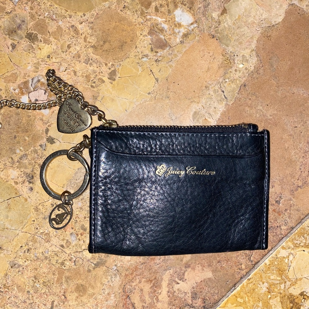 Juicy Couture black wallet with charms Y2K